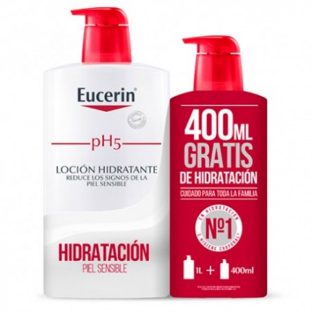 EUCERIN FAMILY PACK LOCION PIEL SENSIBLE 1L + 400ML