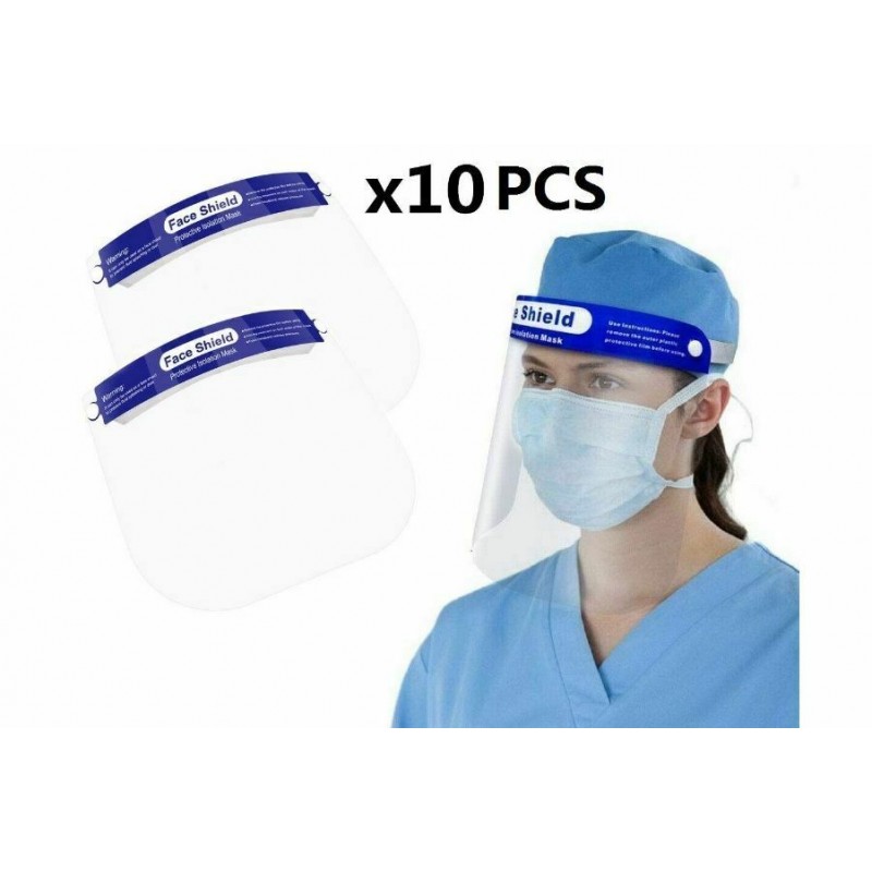 FACESHIELD PANTALLA DE PROTECCIÓN FACIAL DE SEGURIDAD 10 UNIDADES