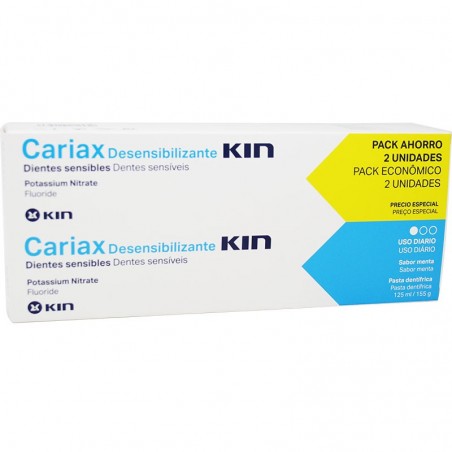 KIN CARIAX DESENSIBILIZANTE DUPLO PASTA DIENTES MENTA 2x125ML