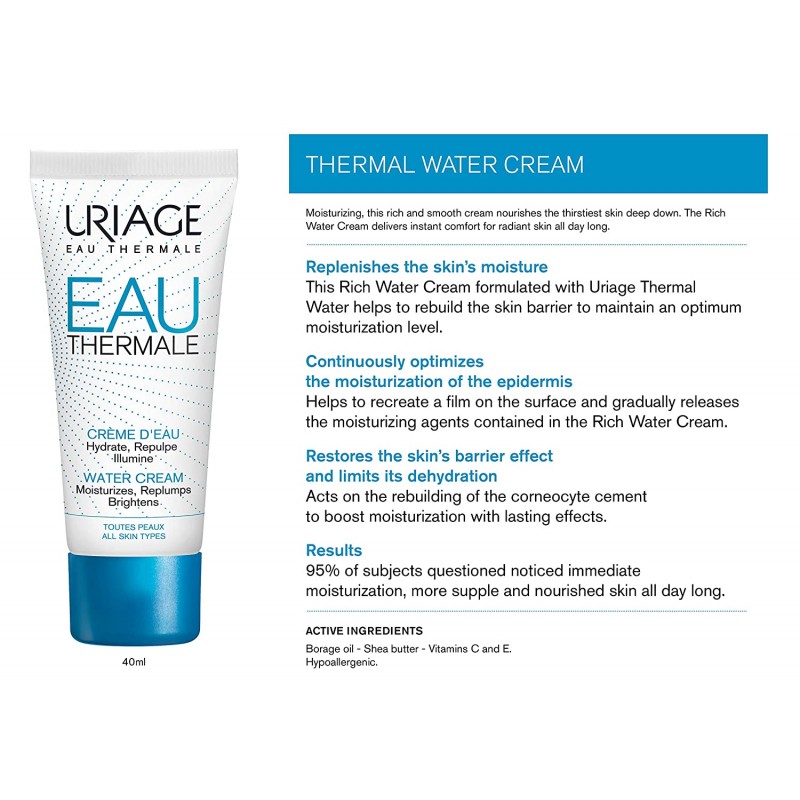 URIAGE CREMA RICA AGUA THERMAL WATER RICH CREAM 40ML