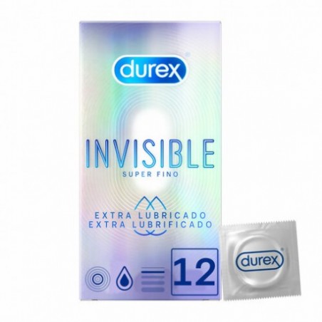 DUREX INVISIBLE EXTRA LUBRICADO 12