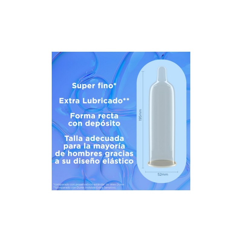 DUREX INVISIBLE EXTRA LUBRICADO 12