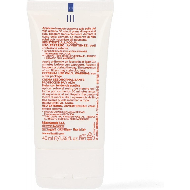 RILASTIL ACNESTIL CREMA PROTECTORA SPF50+ UVB-UVA 40 ML