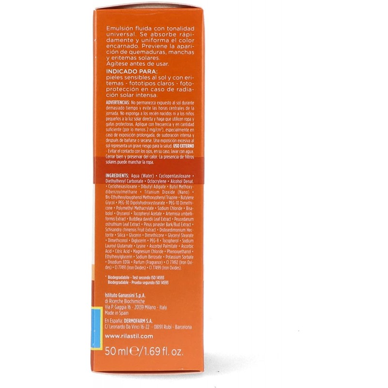 RILASTIL SUN SYSTEM COMFORT FLUIDO COLOR NATURAL SPF50 50ML