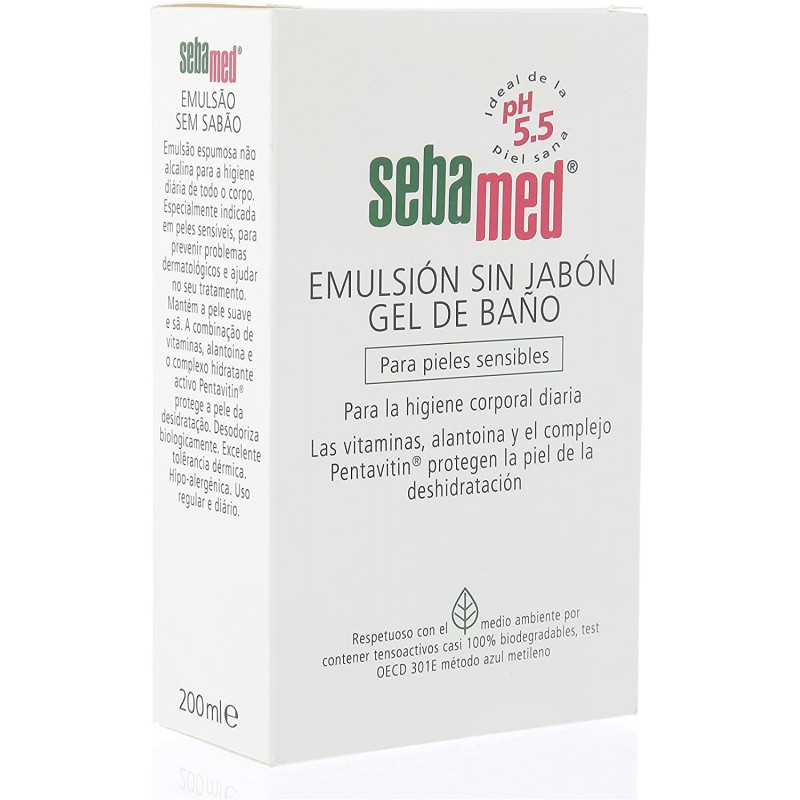 SEBAMED EMULSION SIN JABON GEL DE BAÑO PIELES SENSIBLES 200