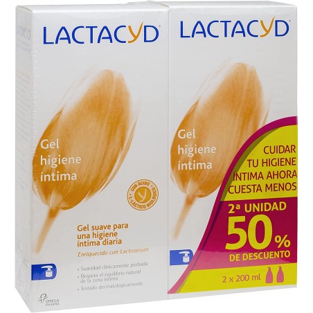 PACK AHORRO LACTACYD GEL HIGIENE INTIMA DIARIA 2X200 ML