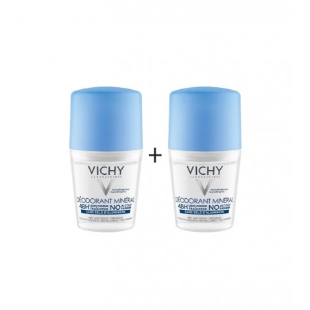 VICHY DUPLO DESODORANTE MINERAL 48H TOL.OPT. 50ML X 2