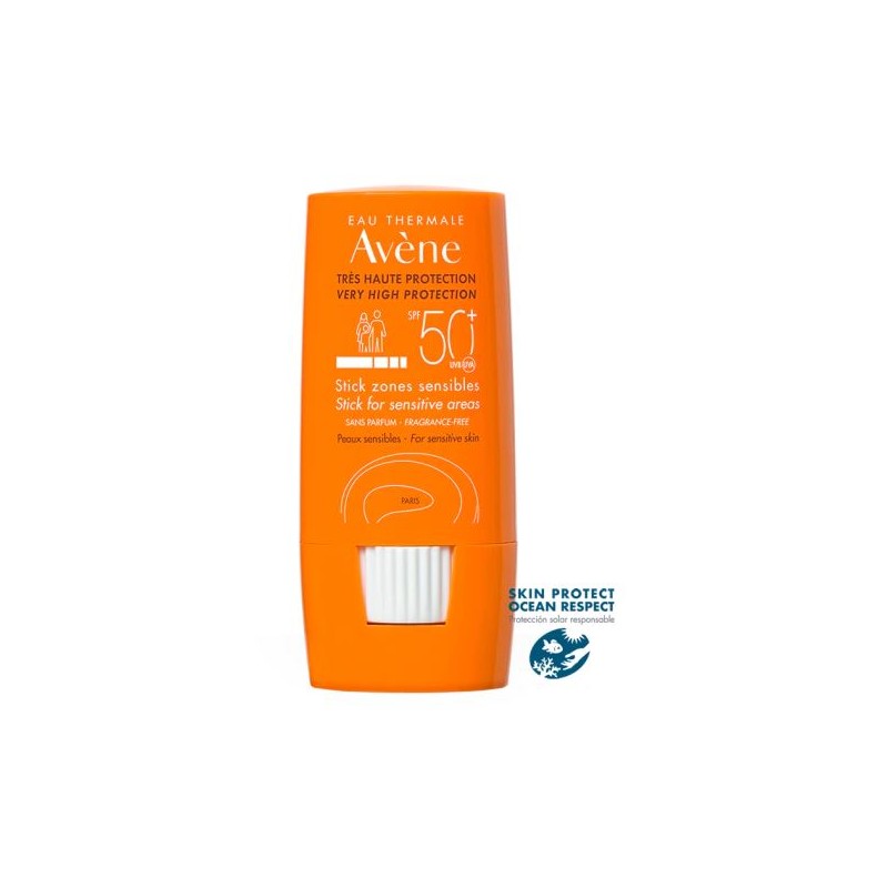 AVENE STICK ZONAS SENSIBLES 50+ 8GR