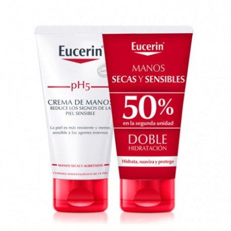 EUCERIN DUPLO CREMA MANOS PH5 75ML 50% EN SEGUNDA UND