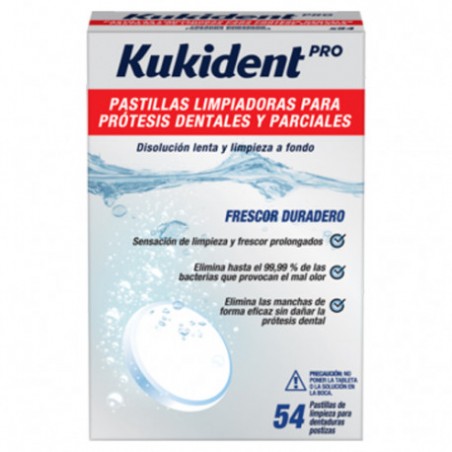 KUKIDENT PRO 54 PASTILLAS LIMPIADORAS PROTESIS