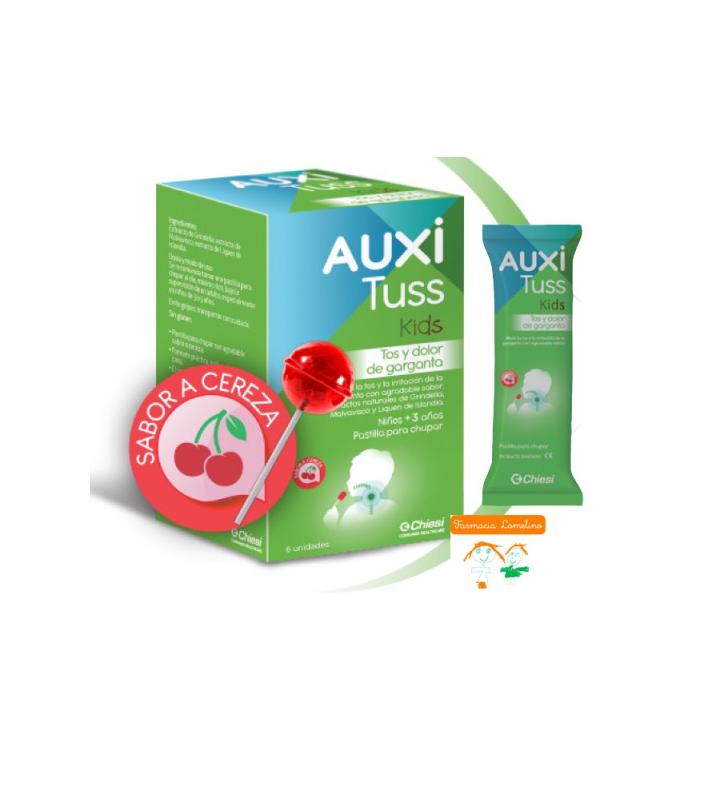 AUXITUSS KIDS TOS Y DOLOR DE GARGANTA 6 UDS