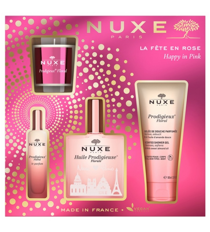 NUXE COFFRET HUILE PRODIGIEUSE FLORALE 100 ML + LE PARFUM + GEL DUCHA 100 ML