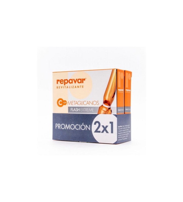 REPAVAR REVITALIZANTE FLASH EXTREME 5 AMPOLLAS 2X1 PROMO