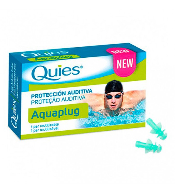 QUIES TAPONES AQUAPLUG PROTECCION AUDITIVA 1 PAR REUTILIZABL