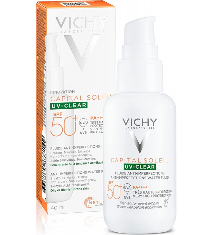 VICHY CAPITAL SOLEIL UV-CLEAR SPF 50+ FLUIDO AQUOSO ANTI-IMP