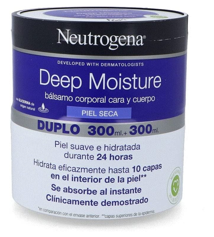 NEUTROGENA DEEP MOISTURE BALSAMO CORPORAL CARA Y CUERPO 300ML + 300ML