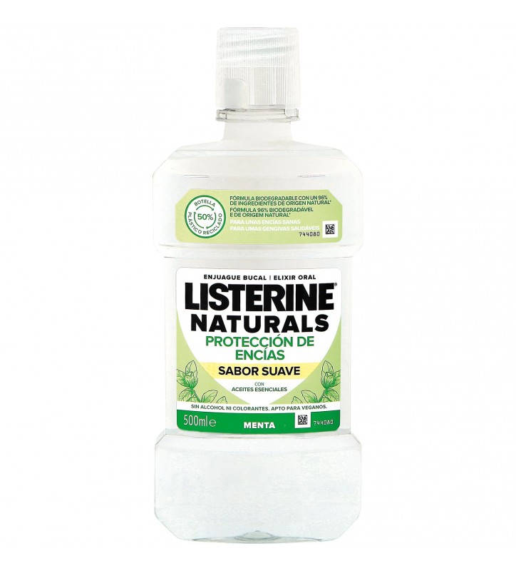 LISTERINE NATURALS ENCIAS SUAVE MENTA 500ML