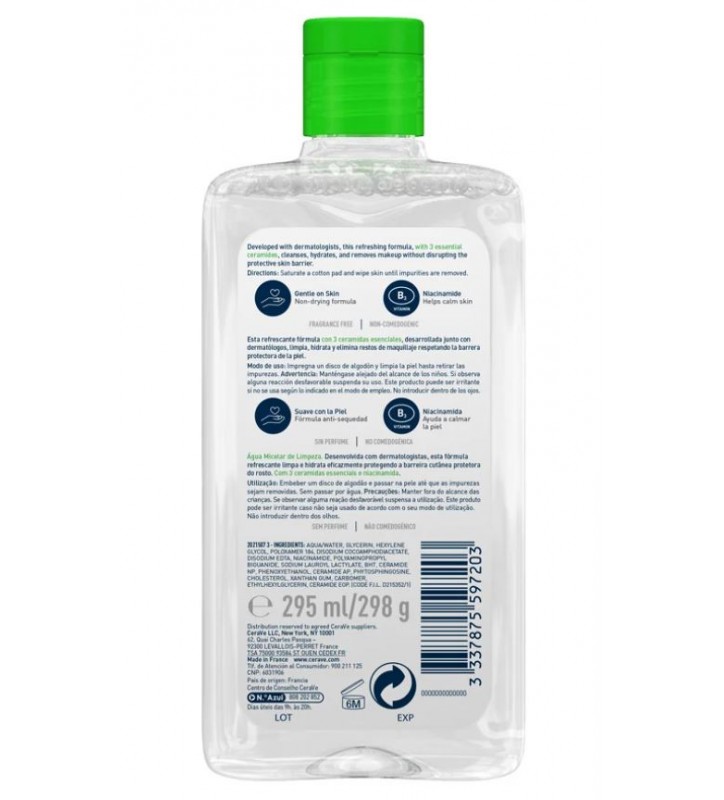 CERAVE AGUA MICELAR LIMPIADORA 295ML