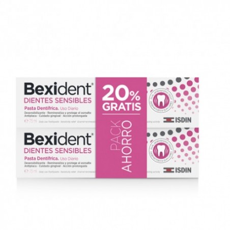 BEXIDENT DIENTES SENSIBLES DUPLO PASTA DENTIFRICA 2x75ML