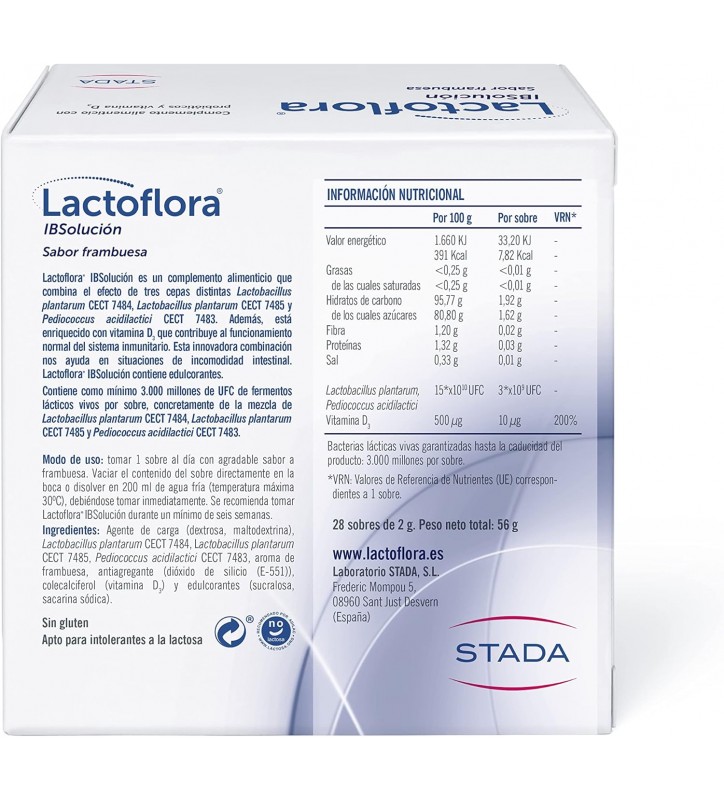 LACTOFLORA IBSOLUCION SABOR FRAMBUESA 28 SOBRES