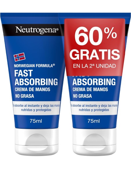 NEUTROGENA DUPLO CREMA DE MANOS BAST ABSORBING 2X75 ML