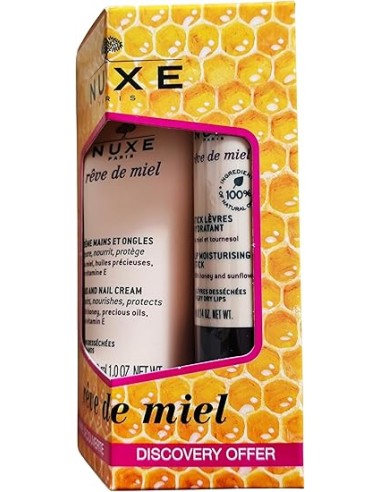 NUXE REVE DE MIEL KIT STICK LABIAL 4 GR Y CREMA DE MANOS Y UÑAS 50 ML