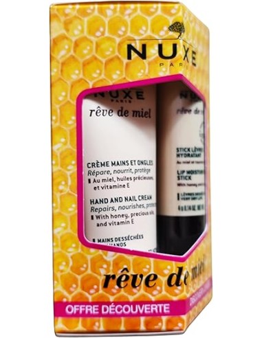 NUXE REVE DE MIEL KIT STICK LABIAL 4 GR Y CREMA DE MANOS Y UÑAS 50 ML