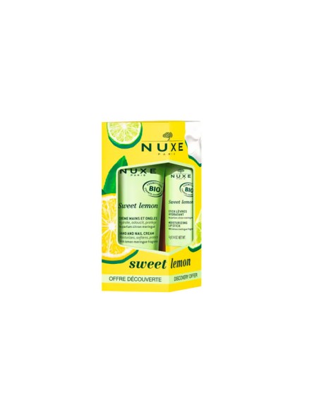 NUXE SWEET LEMON KIT STICK LABIAL 4GR Y CREMA DE MANOS Y UÑAS 50 ML