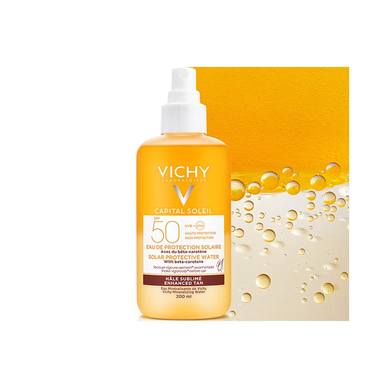 VICHY CAPITAL SOLEIL AGUA DE PROTECTION SOLAR CON BETA CAROTENO SPF50 200ML